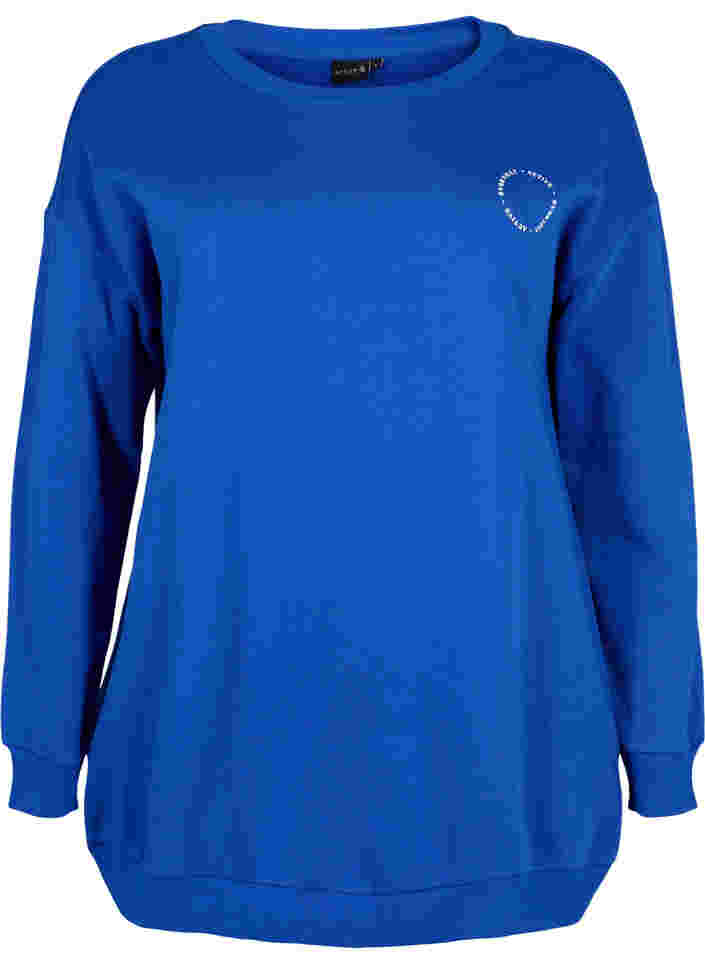 Sweatshirt i bomull med tryck, Surf the web, Packshot image number 0