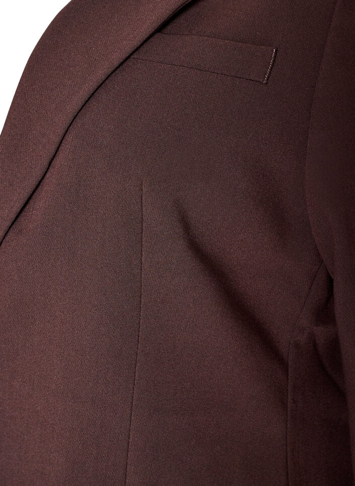 Klassisk kavaj med en knapp, Brun, Packshot image number 4