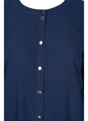 Långärmad skjortklänning med struktur, Navy Blazer, Packshot image number 2