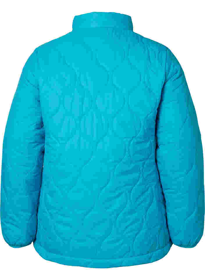 Quiltad jacka med dragkedja och fickor, River Blue, Packshot image number 1