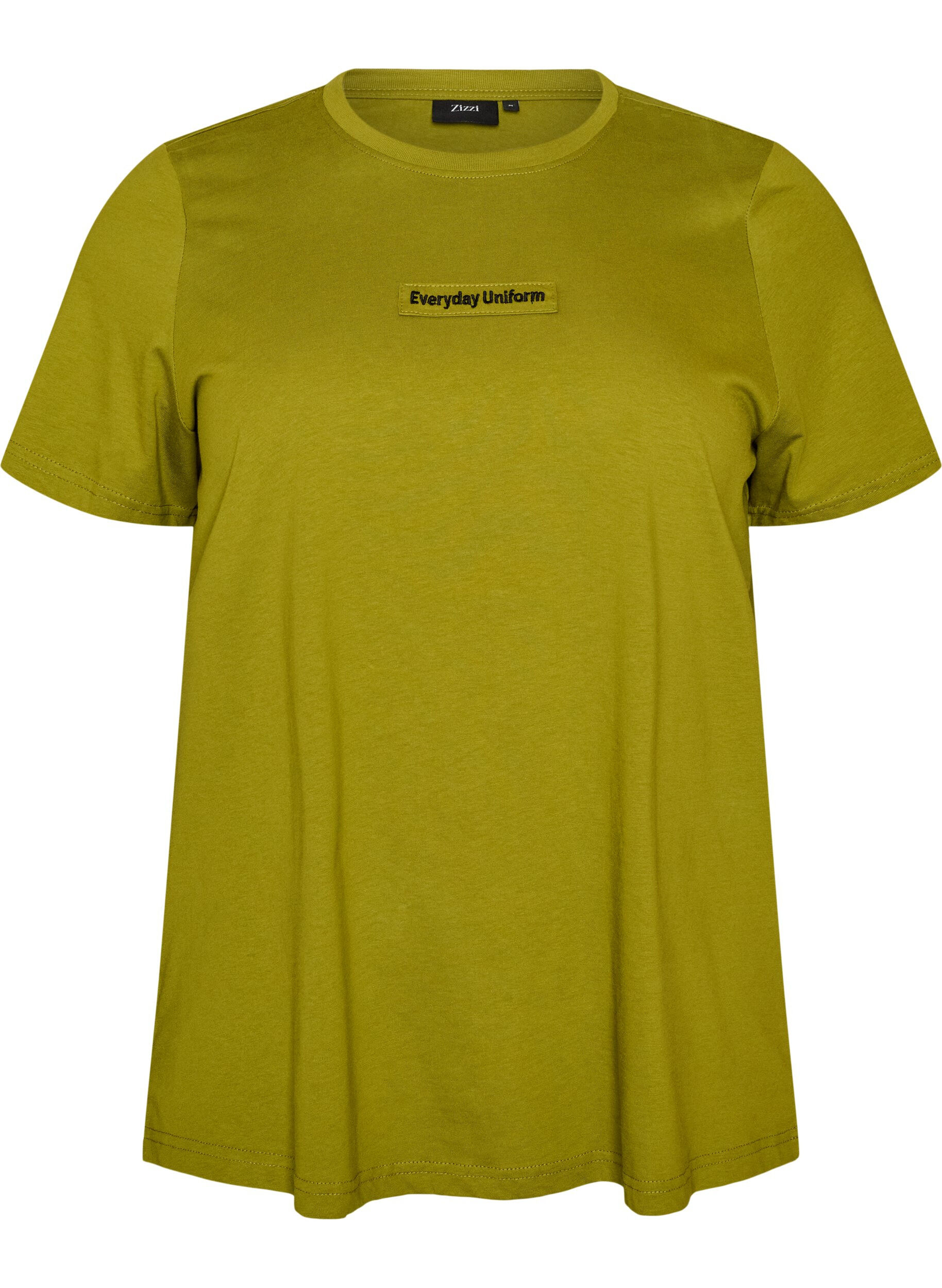 ZizziT-shirt i bomull med textm&auml;rke, Gr&ouml;n, Packshot image number 0