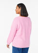 Stickad blus med raglanärmar, Rosa, Model image number 2