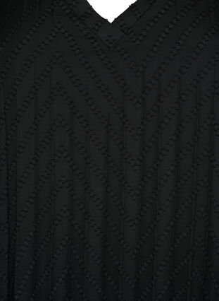 Kortärmad klänning med struktur, Black, Packshot image number 2