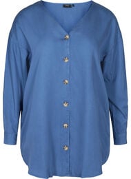 Skjorta i lyocell med v-ringning, Blue denim