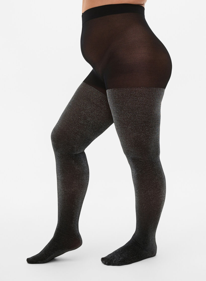 Glittriga strumpbyxor i 50 denier, Svart, Model image number 0