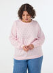 Stickad blus med sm&aring; prickar, Rosa, Model image number 0