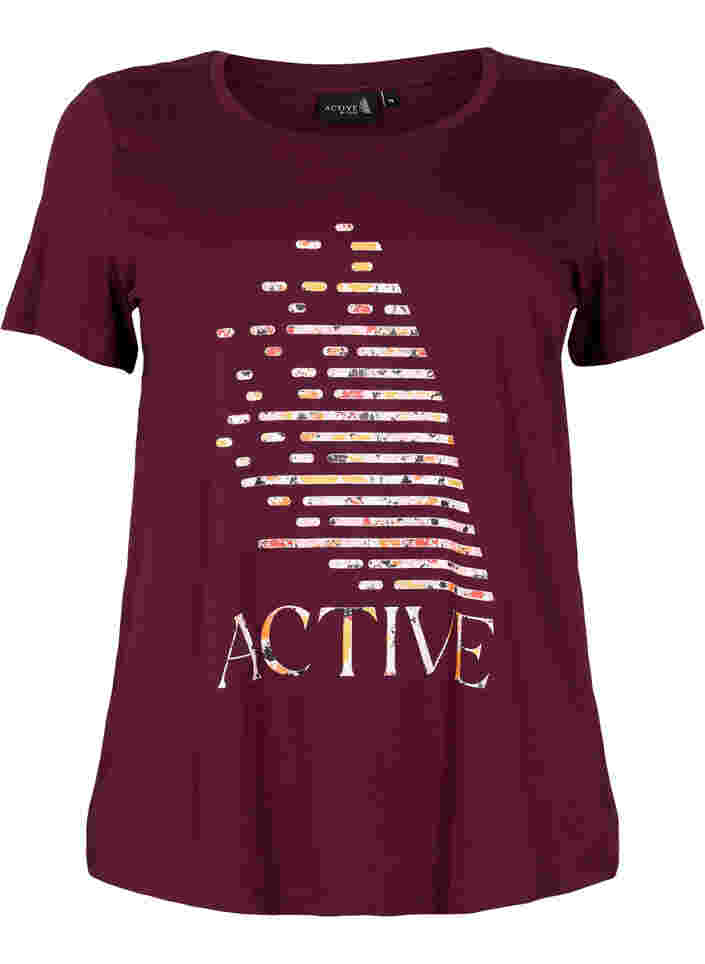  T-shirt till träning med print, Fig w. flower logo, Packshot image number 0