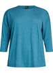 Jerseyblus med 3/4-&auml;rm, Bl&aring;, Packshot image number 0
