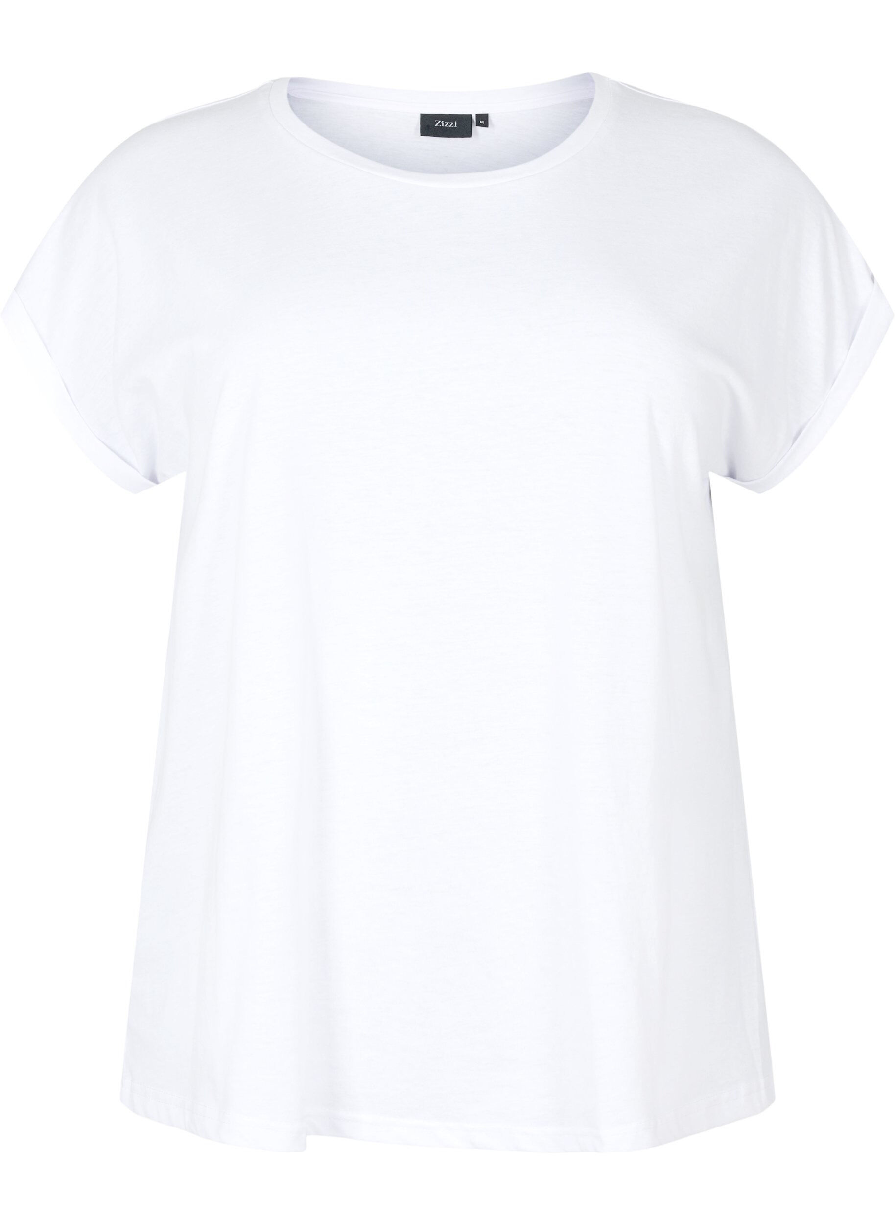 Kort&auml;rmad t-shirt i bomullsmix