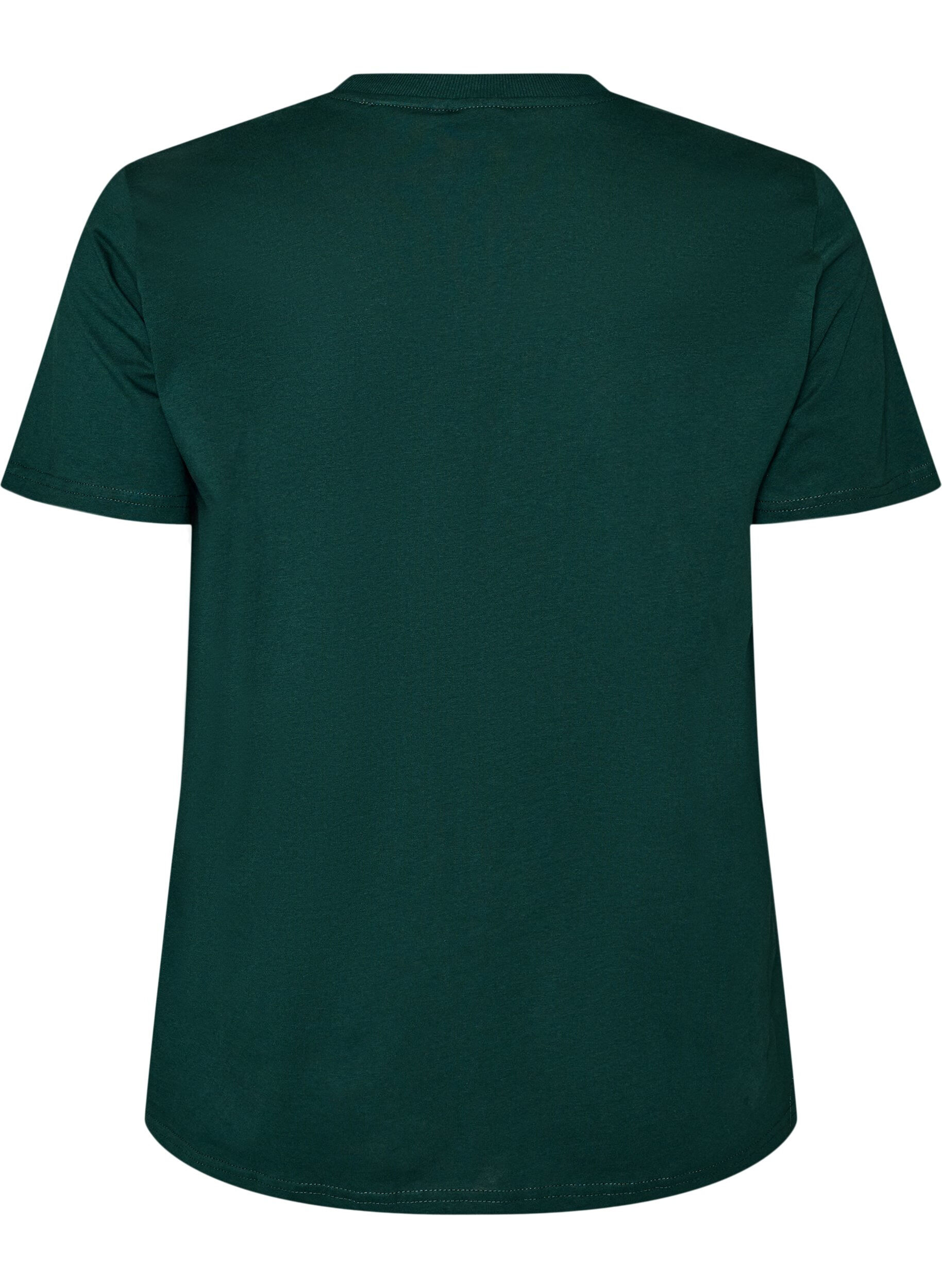 ZizziEnkel t-shirt i bomull med rund halsringning, Gr&ouml;n, Packshot image number 1