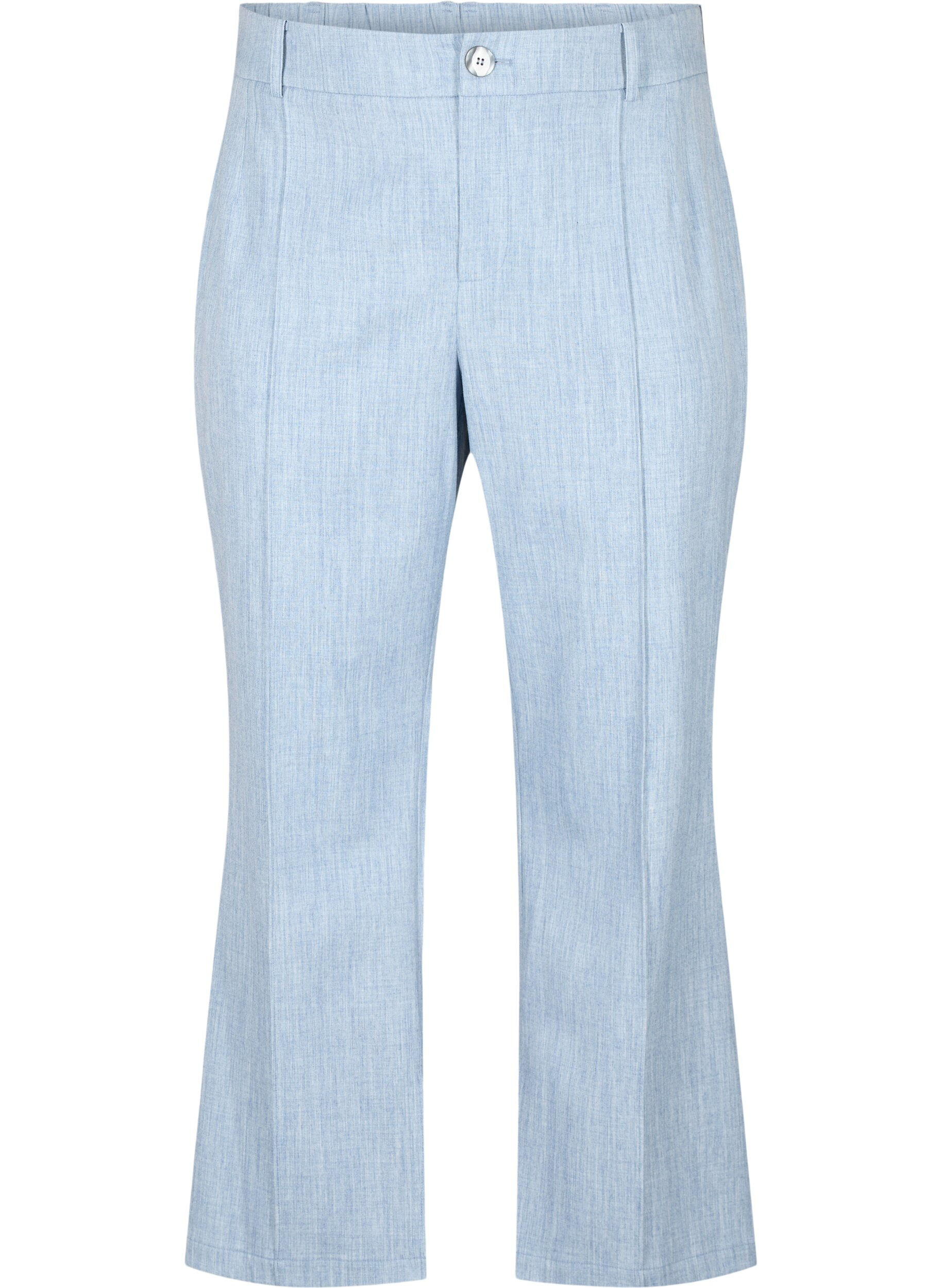 Zizzi Melerade byxor med res&aring;r och knappst&auml;ngning, Infinity , Packshot image number 0