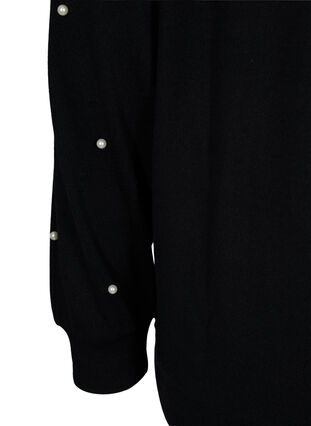 Stickad tröja med pärlor, Black w. White Beads, Packshot image number 3