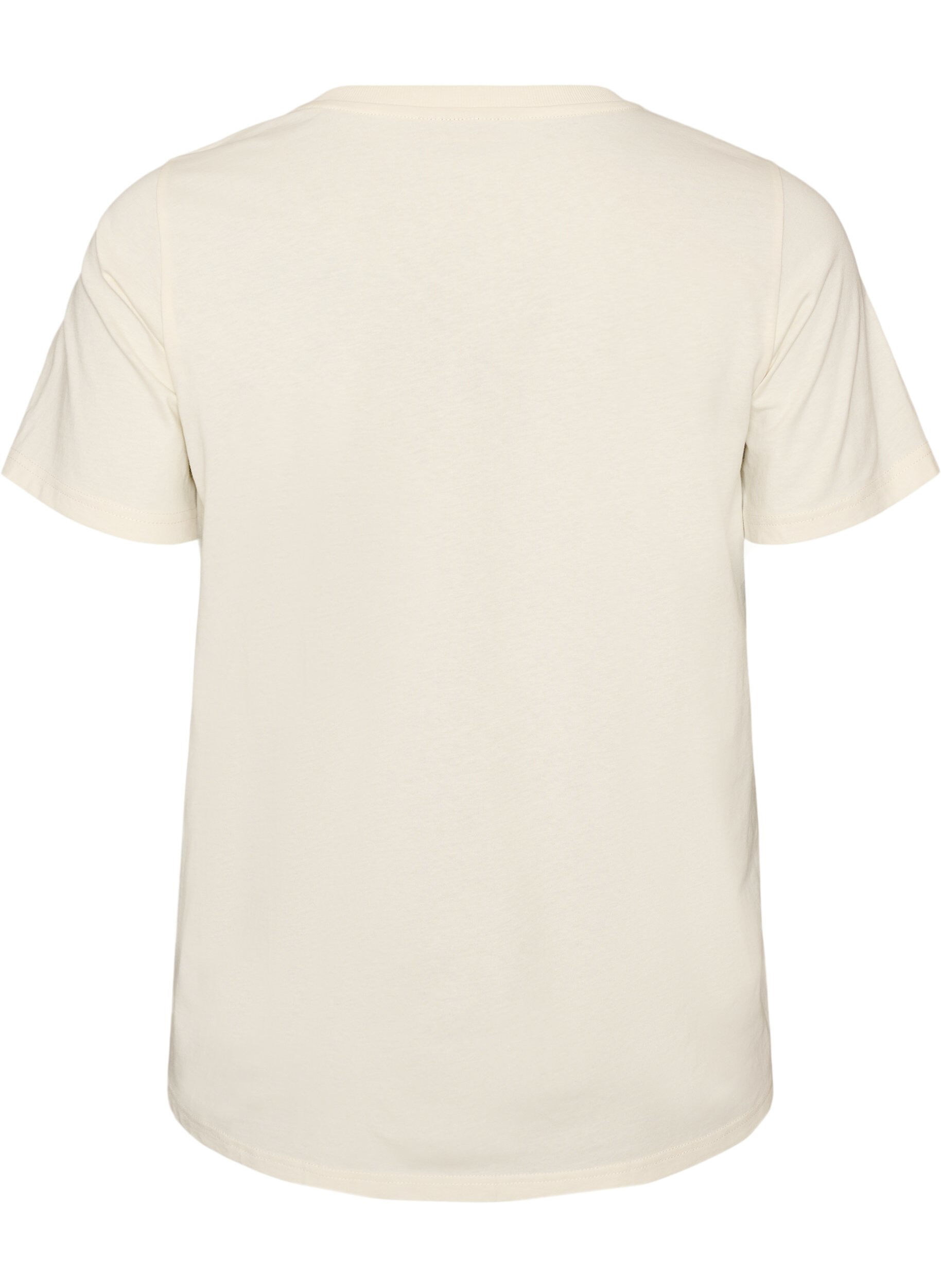 ZizziT-shirt i bomull med tryck, Vanilla, Packshot image number 1