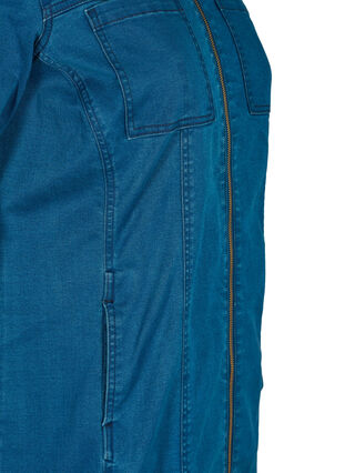 Jeansklänning med dragkedja och krage, Dark blue denim, Packshot image number 3