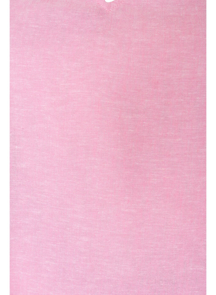 Blus i viskos och linne med volang&auml;rmar, Rosa, Packshot image number 2