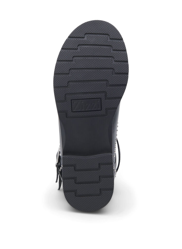 Wide fit - Ankelboots med nitar, Black, Packshot image number 5