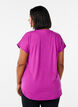 Kort&auml;rmad tr&auml;nings-t-shirt med v-ringning, Lila, Model image number 2