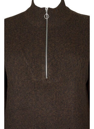 Lång stickad tröja med blixtlås, Rocky Road Mel., Packshot image number 2