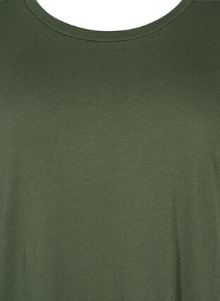 T-shirtklänning i bomull med slits, Thyme, Packshot image number 2
