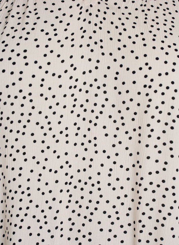 M&ouml;nstrad blus i viskos med volangdetaljer, Vanilla, Packshot image number 2