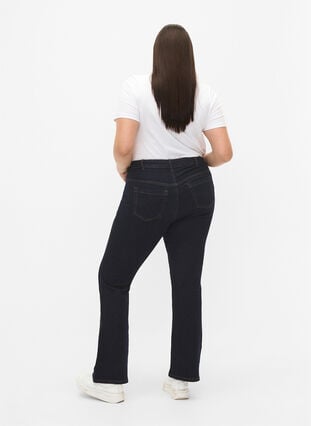 Ellen bootcut jeans med hög midja, Raw Unwash, Model image number 1