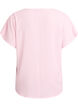 Blus med korta &auml;rmar och rund halsringning, Rosa, Packshot image number 1