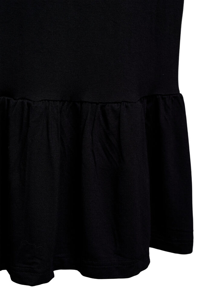 Strandkl&auml;nning i viskos med fl&auml;tade axelband, Svart, Packshot image number 3