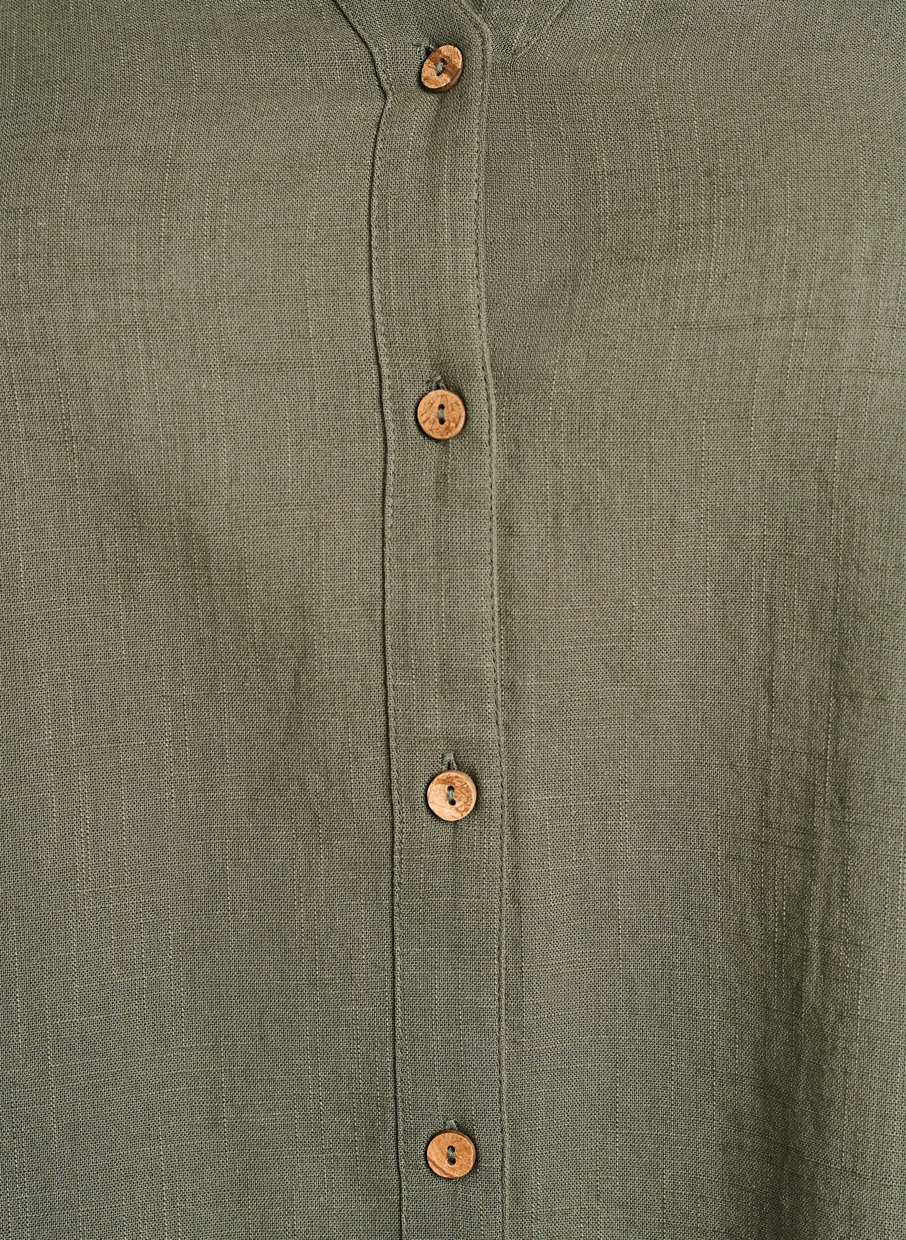 ZizziSkjortblus i bomull med v-ringning, Gr&ouml;n, Packshot image number 2