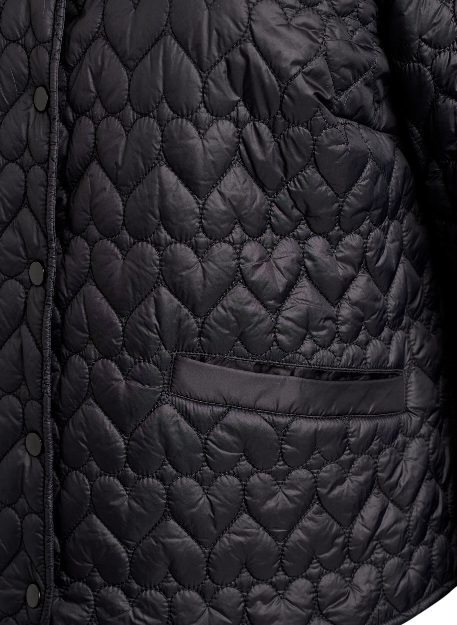 ZizziL&auml;tt vadderad jacka med dekorativ quiltning, Svart, Packshot image number 3