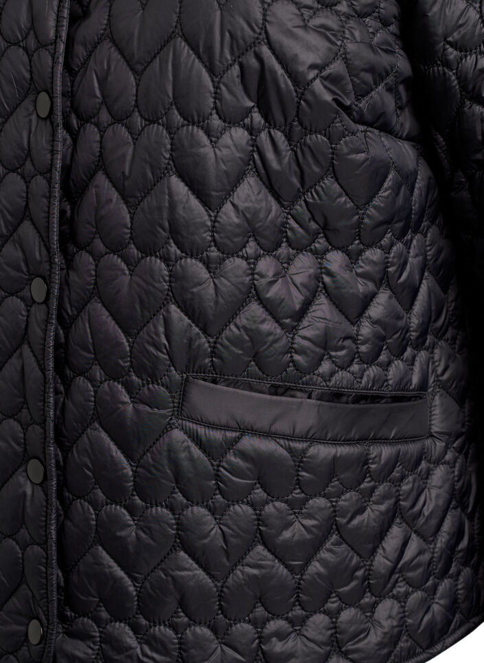 L&auml;tt vadderad jacka med dekorativ quiltning, Svart, Packshot image number 3