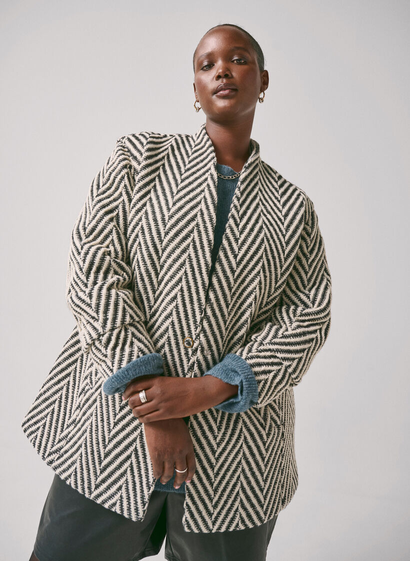 Mönstrad jacka, Black w. White, Image image number 0