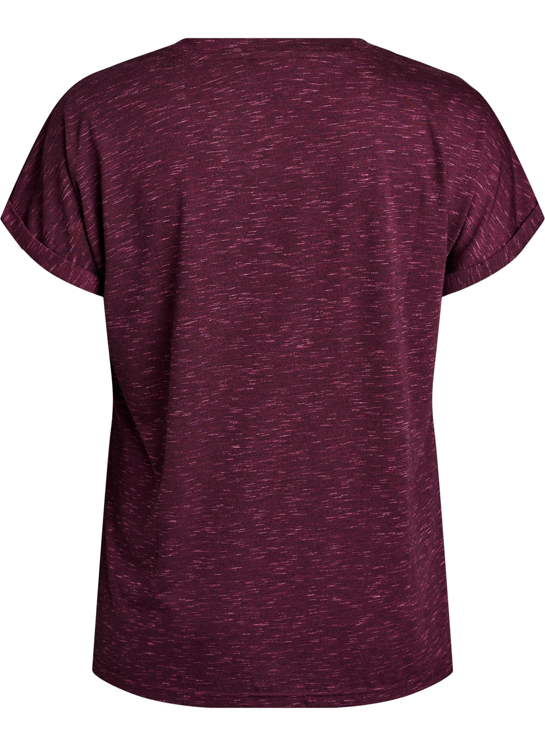ZizziL&ouml;s tr&auml;ningst-shirt med korta &auml;rmar, M&ouml;rk Bordeaux, Packshot image number 1