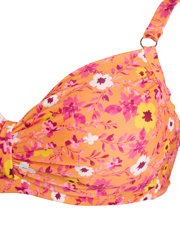 Bikinitopp med bygel och m&ouml;nster, Orange, Packshot image number 2