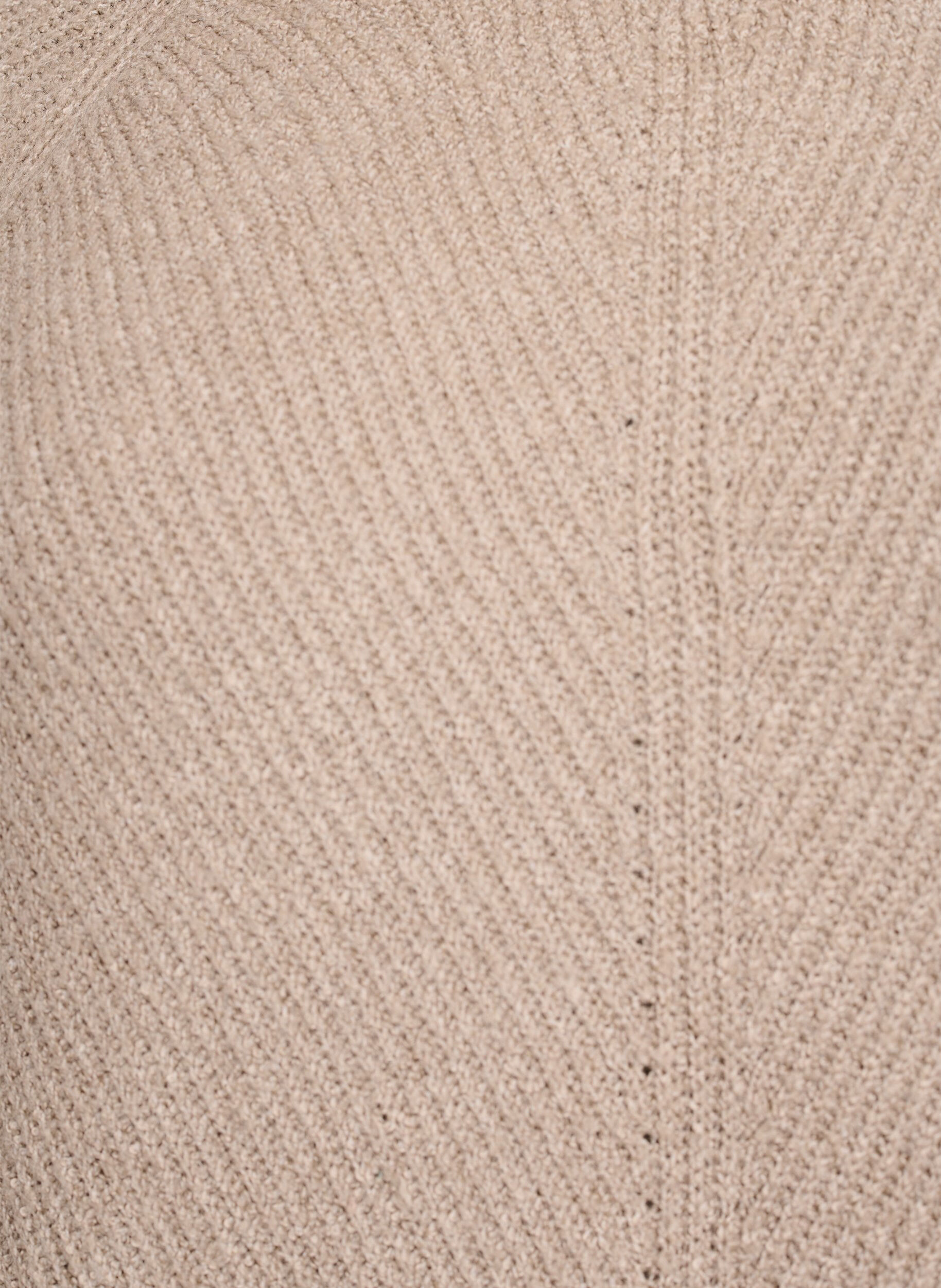 ZizziStickad tr&ouml;ja med diagonalt m&ouml;nster och raglan&auml;rm, Beige, Packshot image number 2