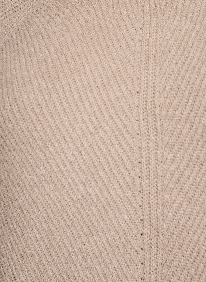 Stickad tr&ouml;ja med diagonalt m&ouml;nster och raglan&auml;rm, Beige, Packshot image number 2