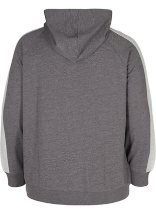 Sweatshirt med huva och ficka, Dark Grey Melange, Packshot image number 1