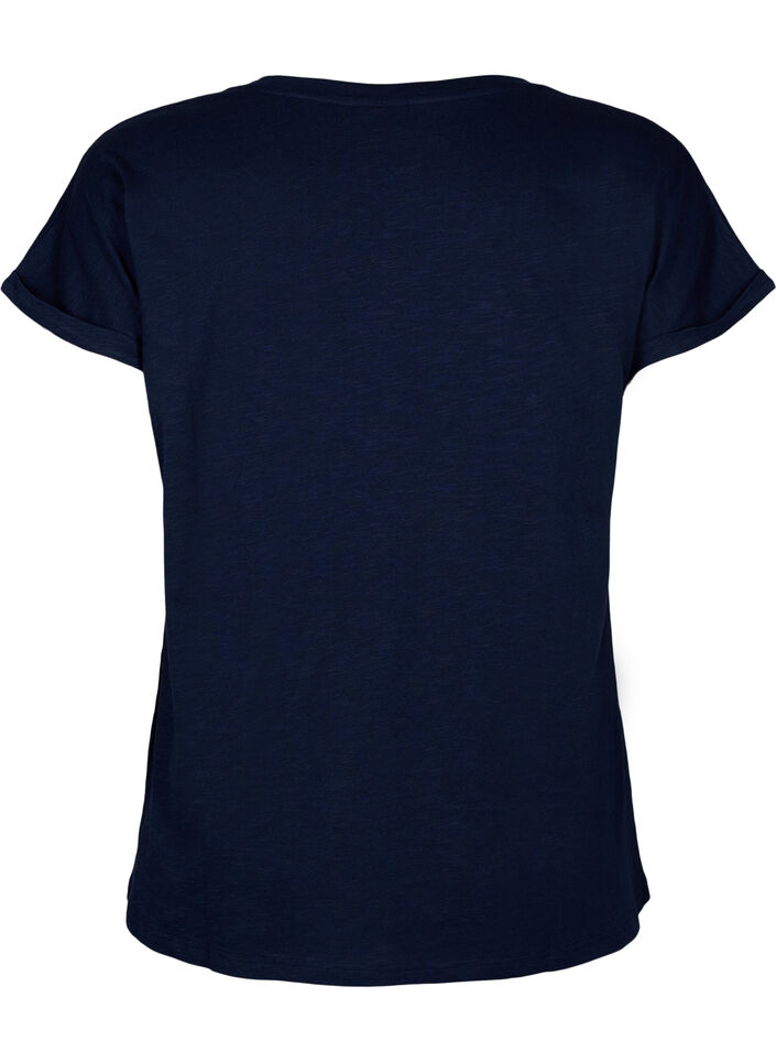 T-shirt med tryck i ekologisk bomull, N.Sky w. White Print, Packshot image number 1