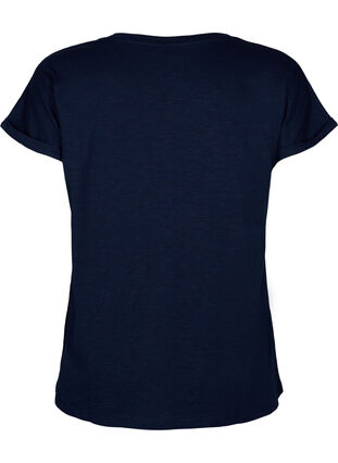 T-shirt med tryck i ekologisk bomull, N.Sky w. White Print, Packshot image number 1