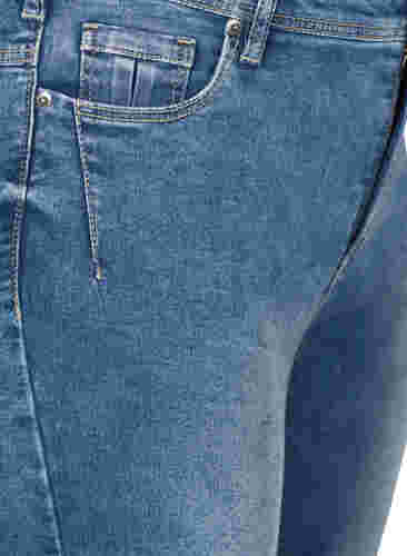 Croppade Amy jeans med blixtlås, Blue denim, Packshot image number 2
