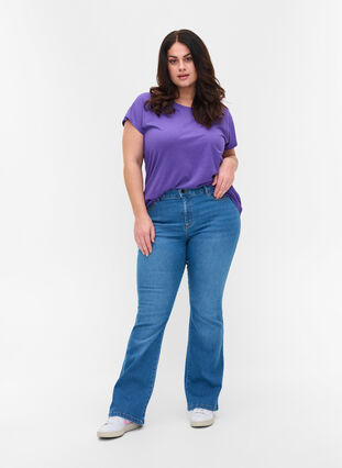 T-shirt i bomullsmix, Ultra Violet, Model image number 2