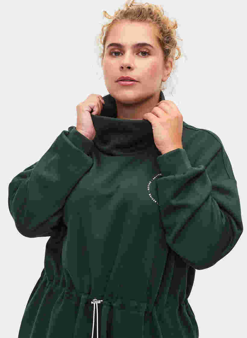 Sweatshirtklänning med hög krage och justerbar midja, Pine Grove, Model image number 2