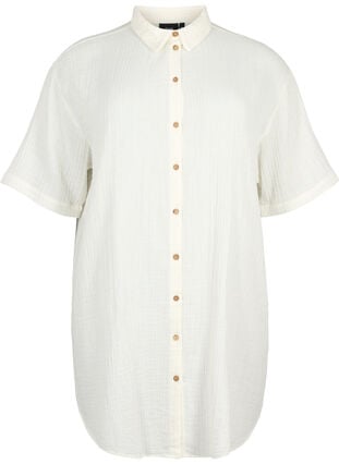 Kortärmad skjorta med knappar, Off-White, Packshot image number 0