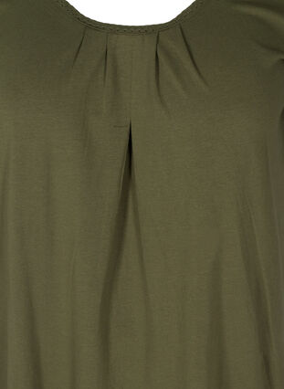 Kortärmad klänning i bomull, Ivy Green, Packshot image number 2