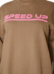 Sweatshirt med h&ouml;g krage och sportigt motiv framtill, Brun, Packshot image number 2