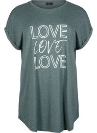 Kort&auml;rmat nattlinne med texttryck, 