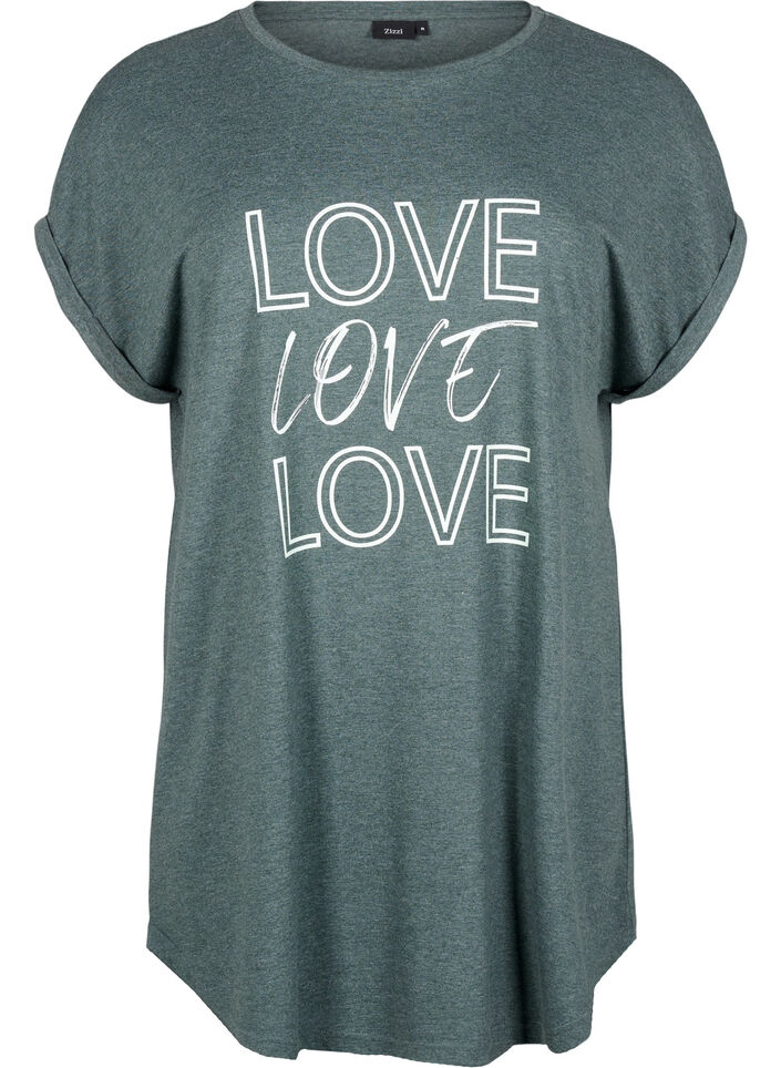 Kort&auml;rmat nattlinne med texttryck, , Packshot image number 0