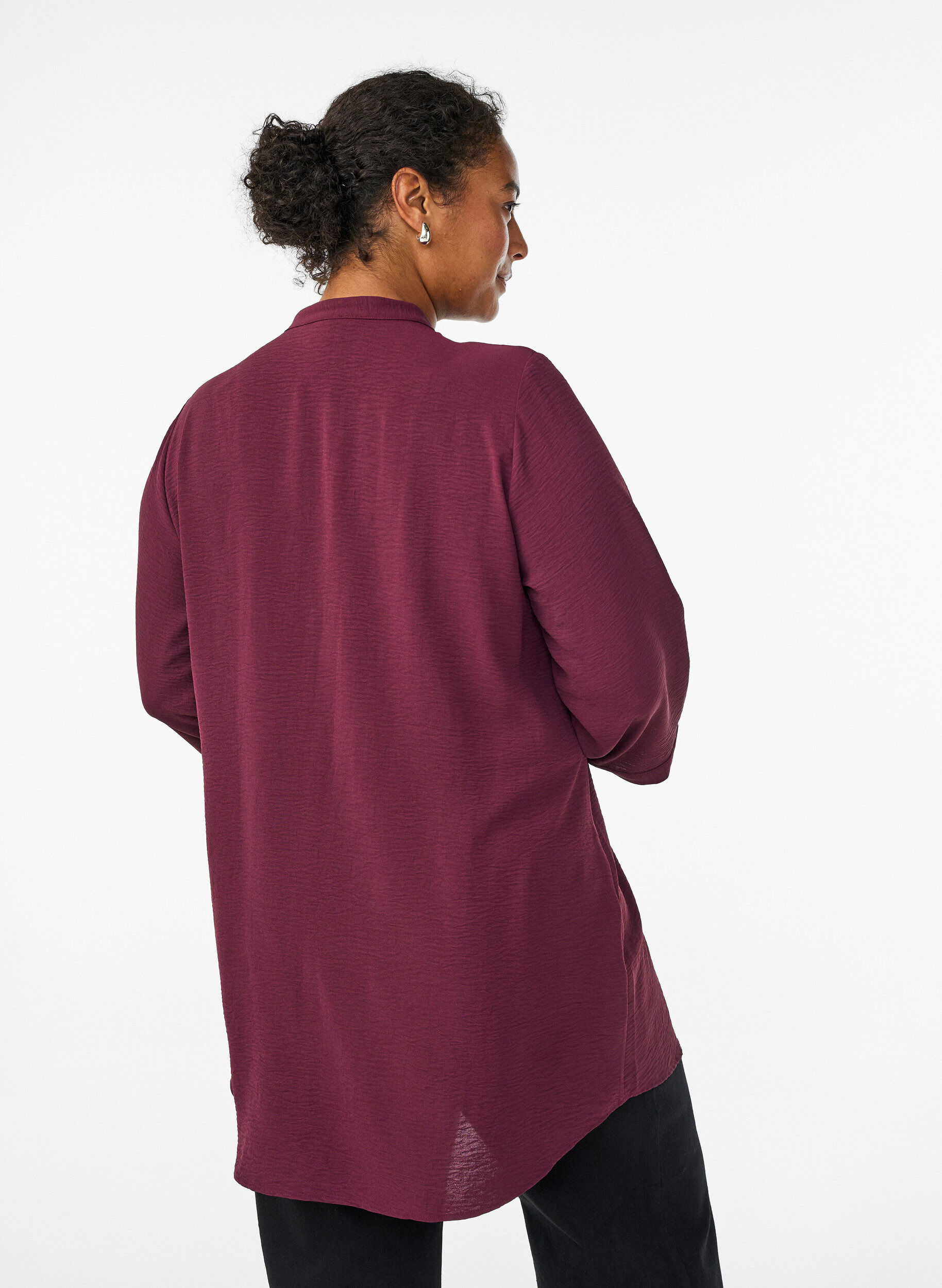 ZizziTunika med 3/4-&auml;rmar, M&ouml;rk Bordeaux, Model image number 2