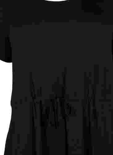 Kortärmad tunika i bomull, Black, Packshot image number 2