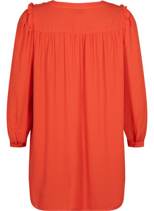 Långärmad klänning med volanger, Orange.com, Packshot image number 1