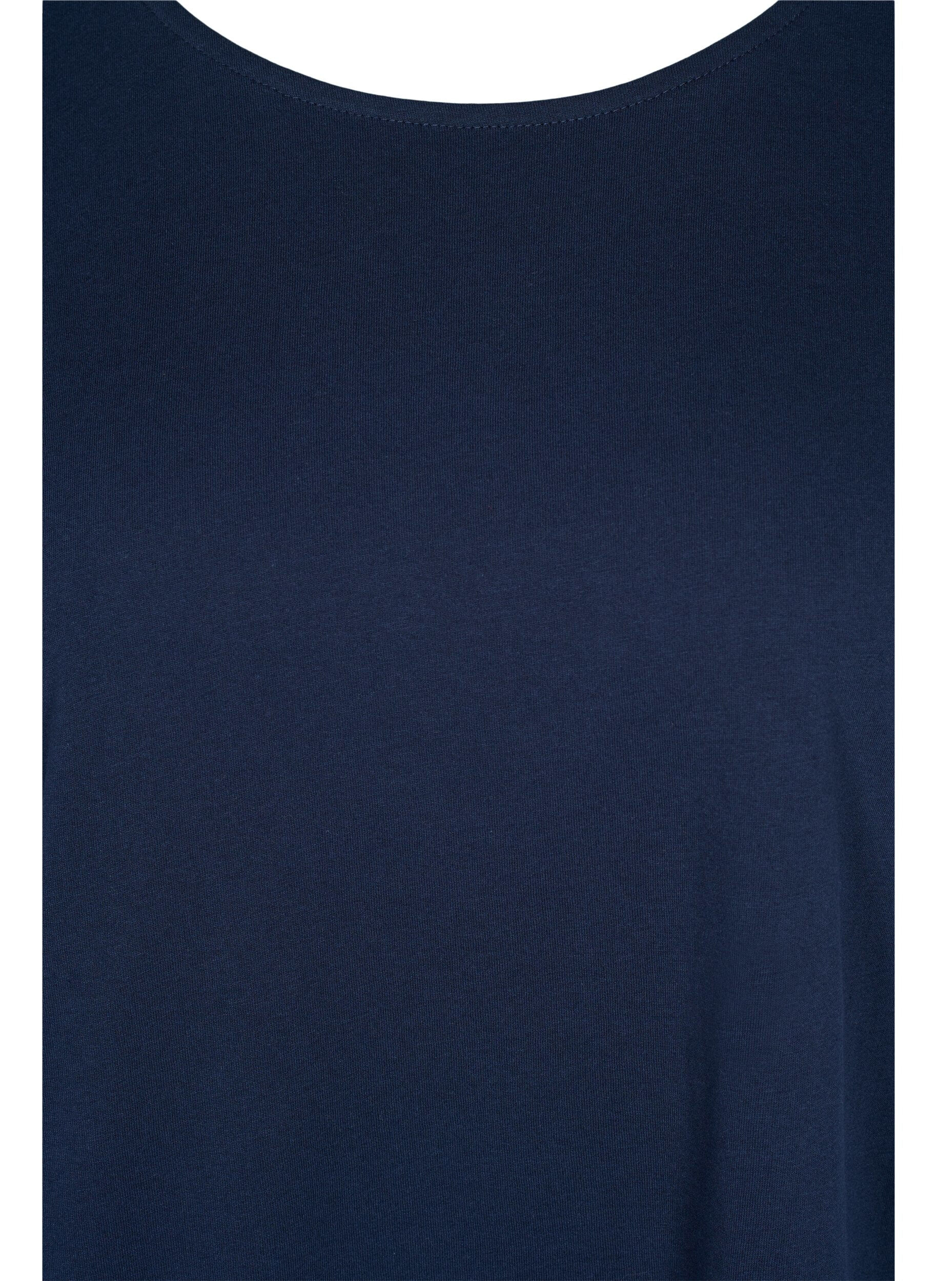 Zizzi T-shirt i bomullsmix, Navy Blazer, Packshot image number 2
